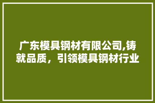 广东模具钢材有限公司,铸就品质，引领模具钢材行业新篇章