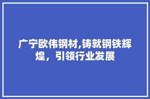 广宁欧伟钢材,铸就钢铁辉煌，引领行业发展
