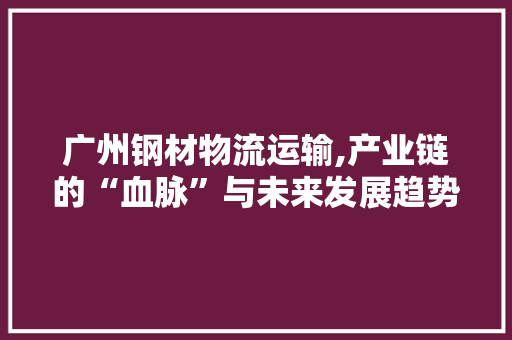 广州钢材物流运输,产业链的“血脉”与未来发展趋势