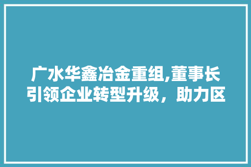 广水华鑫冶金重组,董事长引领企业转型升级，助力区域经济发展