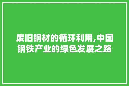 废旧钢材的循环利用,中国钢铁产业的绿色发展之路
