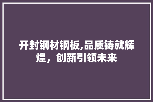 开封钢材钢板,品质铸就辉煌，创新引领未来