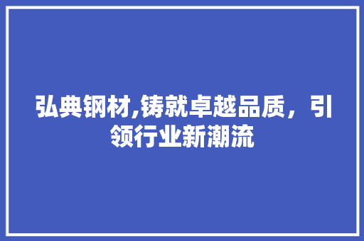 弘典钢材,铸就卓越品质，引领行业新潮流