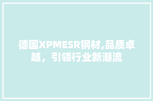 德国XPMESR钢材,品质卓越，引领行业新潮流