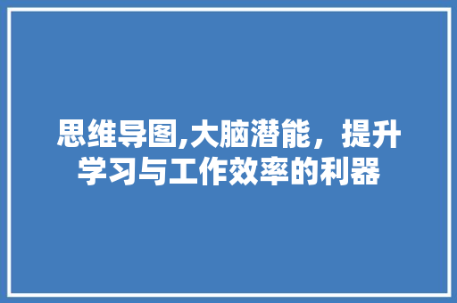 思维导图,大脑潜能，提升学习与工作效率的利器