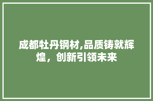 成都牡丹钢材,品质铸就辉煌，创新引领未来