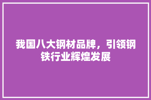 我国八大钢材品牌，引领钢铁行业辉煌发展