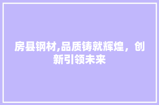 房县钢材,品质铸就辉煌，创新引领未来