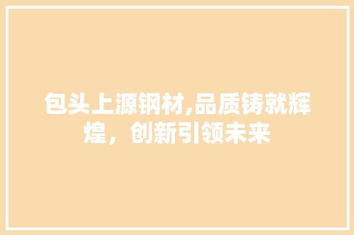 包头上源钢材,品质铸就辉煌，创新引领未来