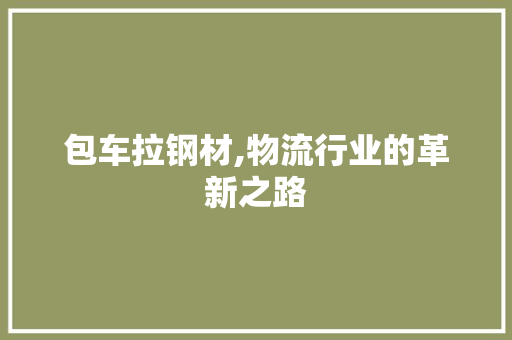 包车拉钢材,物流行业的革新之路