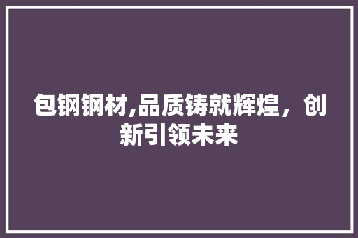 包钢钢材,品质铸就辉煌，创新引领未来