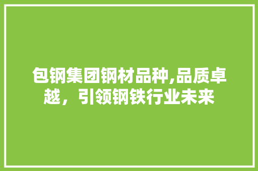 包钢集团钢材品种,品质卓越，引领钢铁行业未来