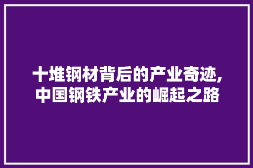 十堆钢材背后的产业奇迹,中国钢铁产业的崛起之路