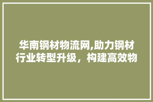 华南钢材物流网,助力钢材行业转型升级，构建高效物流体系