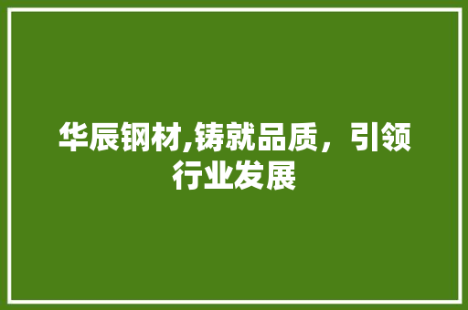华辰钢材,铸就品质，引领行业发展