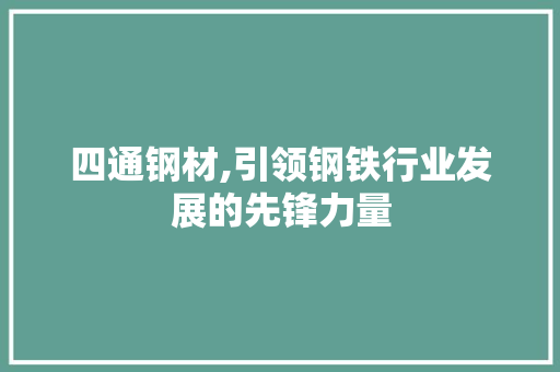 四通钢材,引领钢铁行业发展的先锋力量