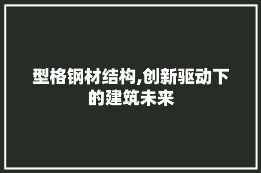 型格钢材结构,创新驱动下的建筑未来