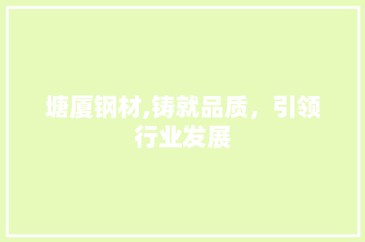 塘厦钢材,铸就品质，引领行业发展