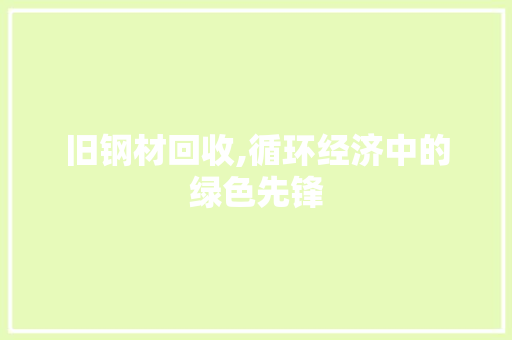 旧钢材回收,循环经济中的绿色先锋