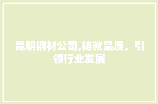 昆明钢材公司,铸就品质，引领行业发展
