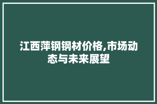 江西萍钢钢材价格,市场动态与未来展望