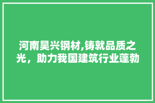 河南昊兴钢材,铸就品质之光，助力我国建筑行业蓬勃发展