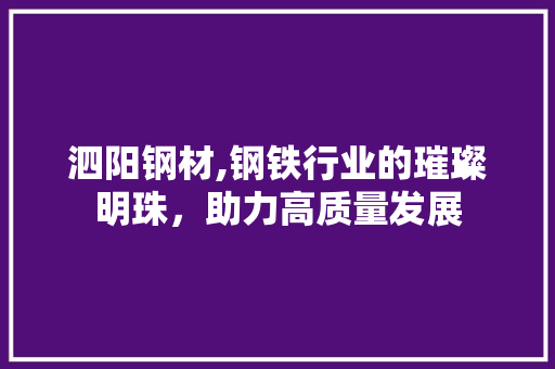 泗阳钢材,钢铁行业的璀璨明珠，助力高质量发展