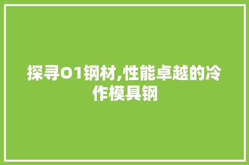探寻O1钢材,性能卓越的冷作模具钢