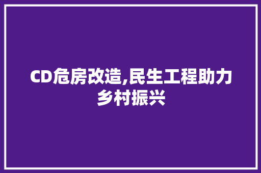 CD危房改造,民生工程助力乡村振兴