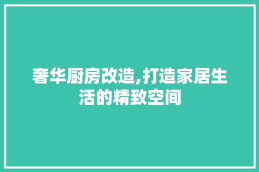 奢华厨房改造,打造家居生活的精致空间