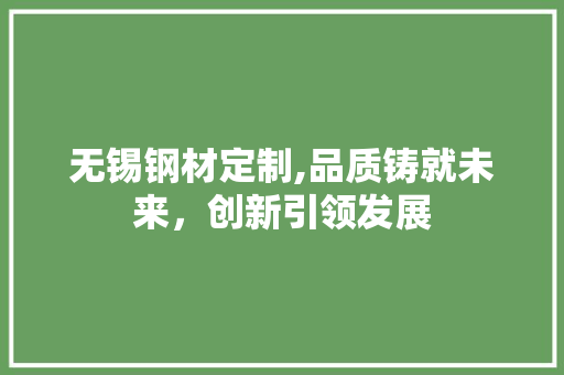 无锡钢材定制,品质铸就未来，创新引领发展