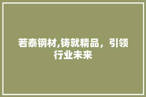 若泰钢材,铸就精品，引领行业未来