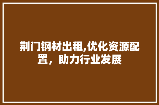 荆门钢材出租,优化资源配置，助力行业发展