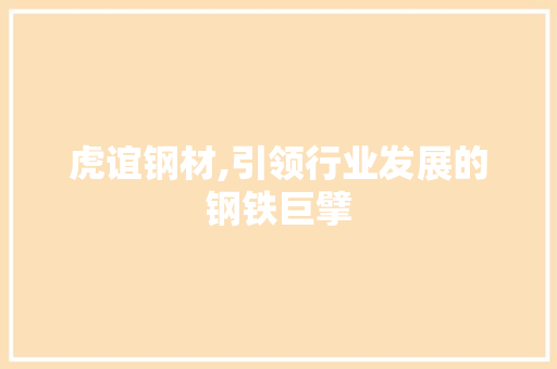 虎谊钢材,引领行业发展的钢铁巨擘