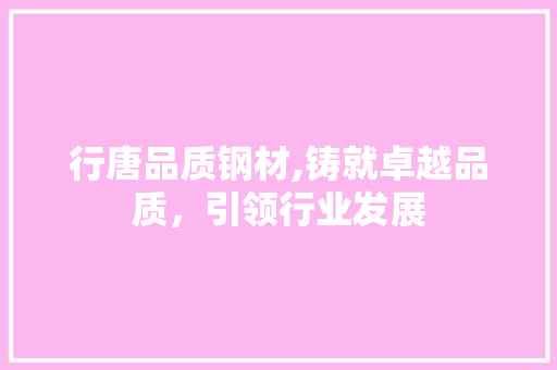 行唐品质钢材,铸就卓越品质，引领行业发展