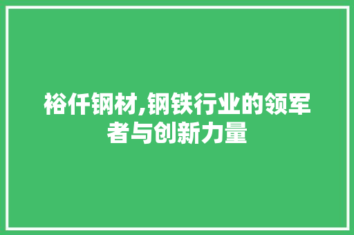 裕仟钢材,钢铁行业的领军者与创新力量