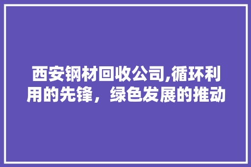 西安钢材回收公司,循环利用的先锋，绿色发展的推动者