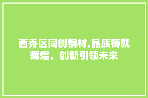 西秀区同创钢材,品质铸就辉煌，创新引领未来