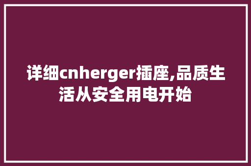详细cnherger插座,品质生活从安全用电开始