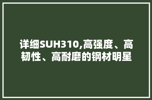 详细SUH310,高强度、高韧性、高耐磨的钢材明星