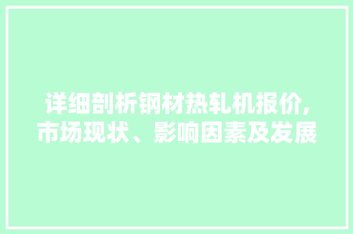 详细剖析钢材热轧机报价,市场现状、影响因素及发展趋势