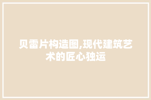 贝雷片构造图,现代建筑艺术的匠心独运