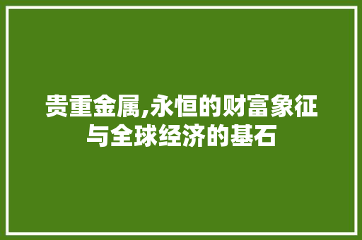 贵重金属,永恒的财富象征与全球经济的基石