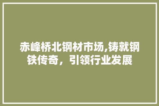 赤峰桥北钢材市场,铸就钢铁传奇，引领行业发展