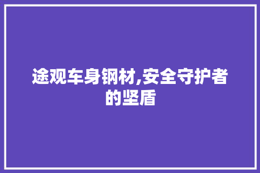 途观车身钢材,安全守护者的坚盾