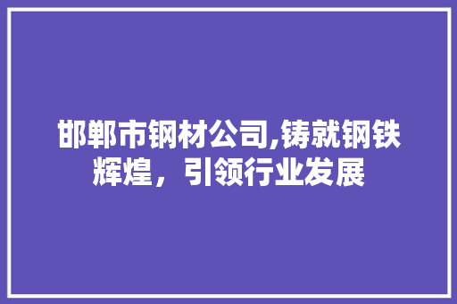 邯郸市钢材公司,铸就钢铁辉煌，引领行业发展