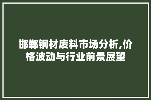 邯郸钢材废料市场分析,价格波动与行业前景展望