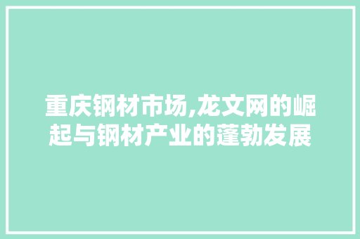 重庆钢材市场,龙文网的崛起与钢材产业的蓬勃发展