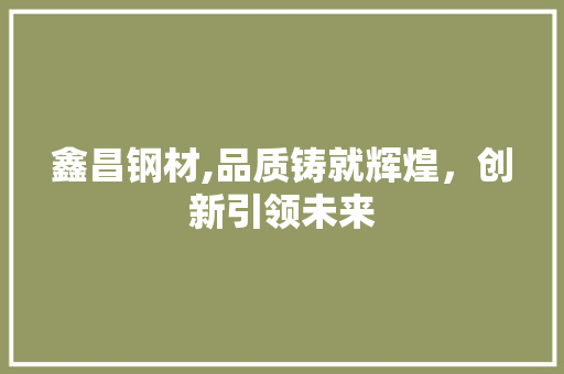 鑫昌钢材,品质铸就辉煌，创新引领未来