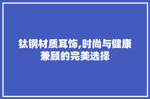钛钢材质耳饰,时尚与健康兼顾的完美选择